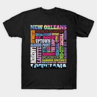 Fun New Orleans Louisiana Neighborhoods NOLO Mardi Gras T-Shirt